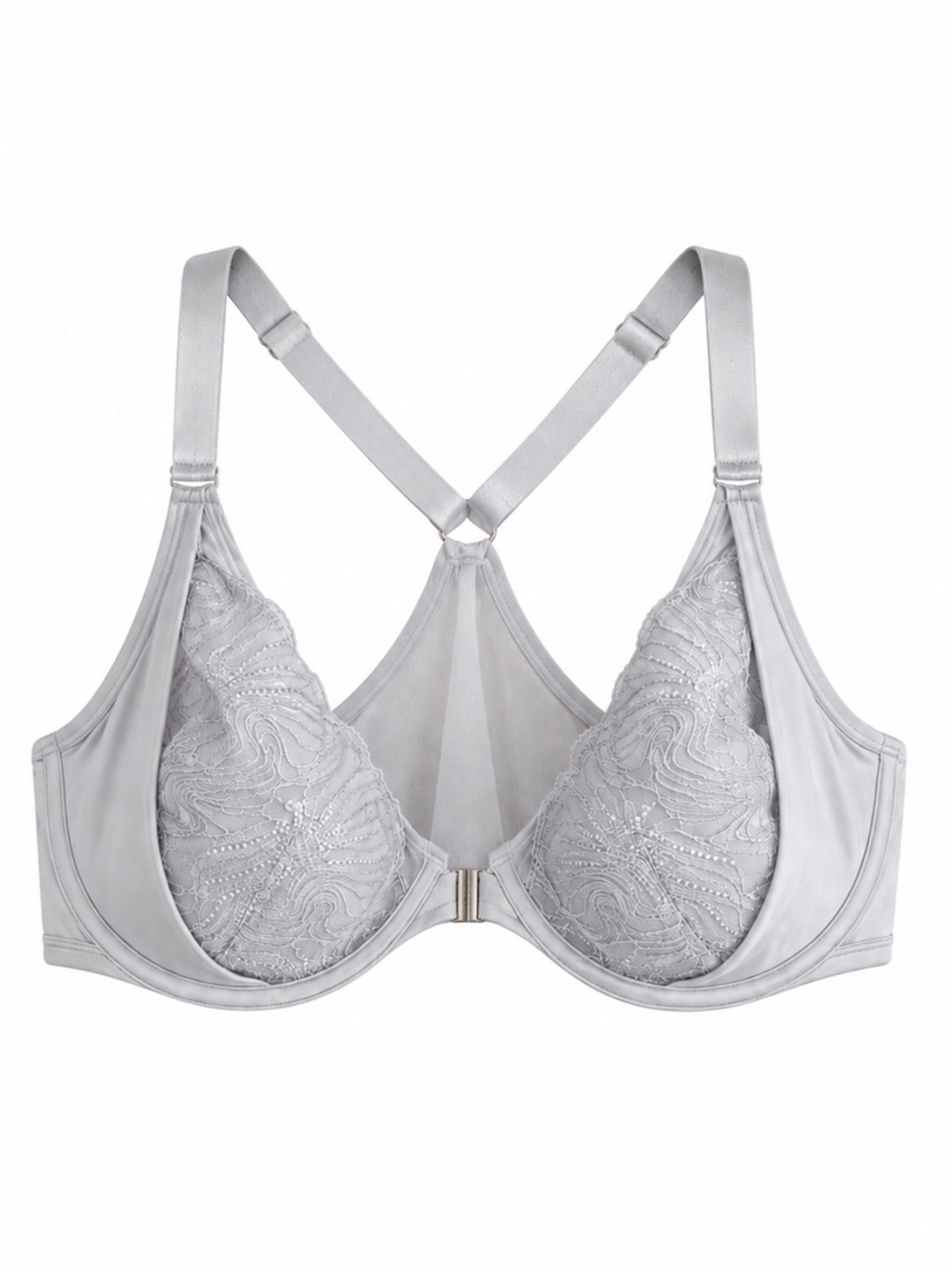 Deesse Lingerie Soft Blue Lace Front-Closure Unlined Underwire Bra – 38DDD EUC